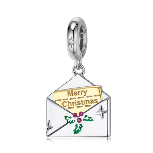Christmas Sweet Greeting Card Silver Pendant