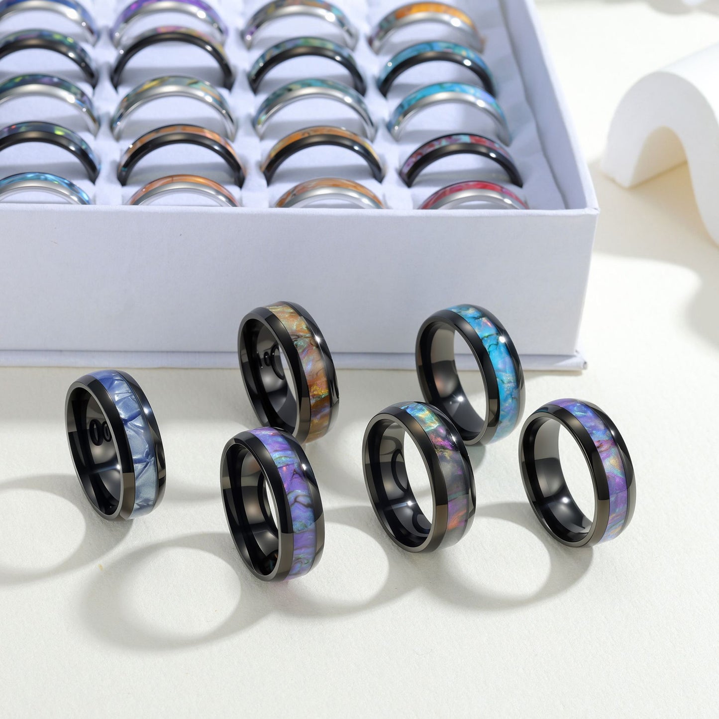 Planderful Everyday Genie Men Titanium Steel Ring Set 36