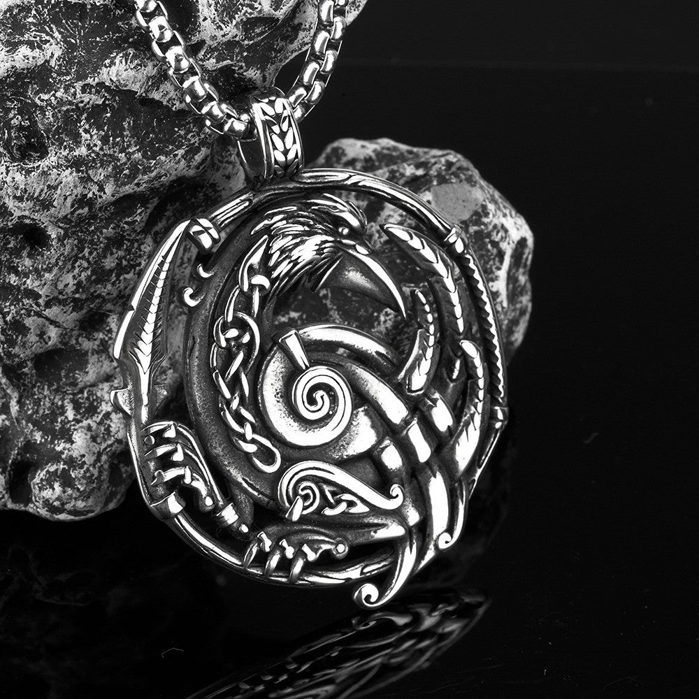 Planderful Shop Norse Viking Stainless Steel Pendant Necklace For Men Durable Nordic Jewelry Exquisite Craftsmanship