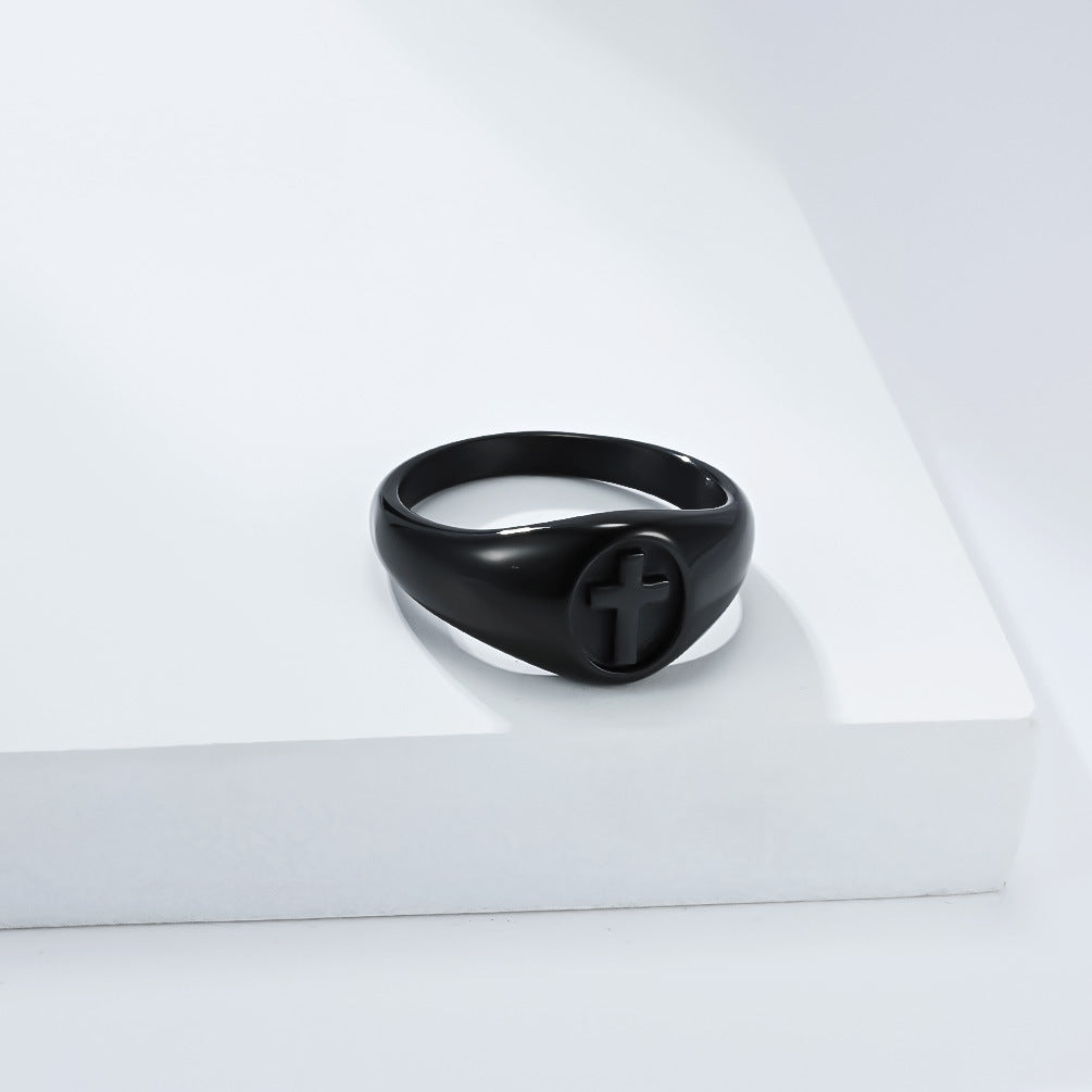 Stainless Steel Cross Ring