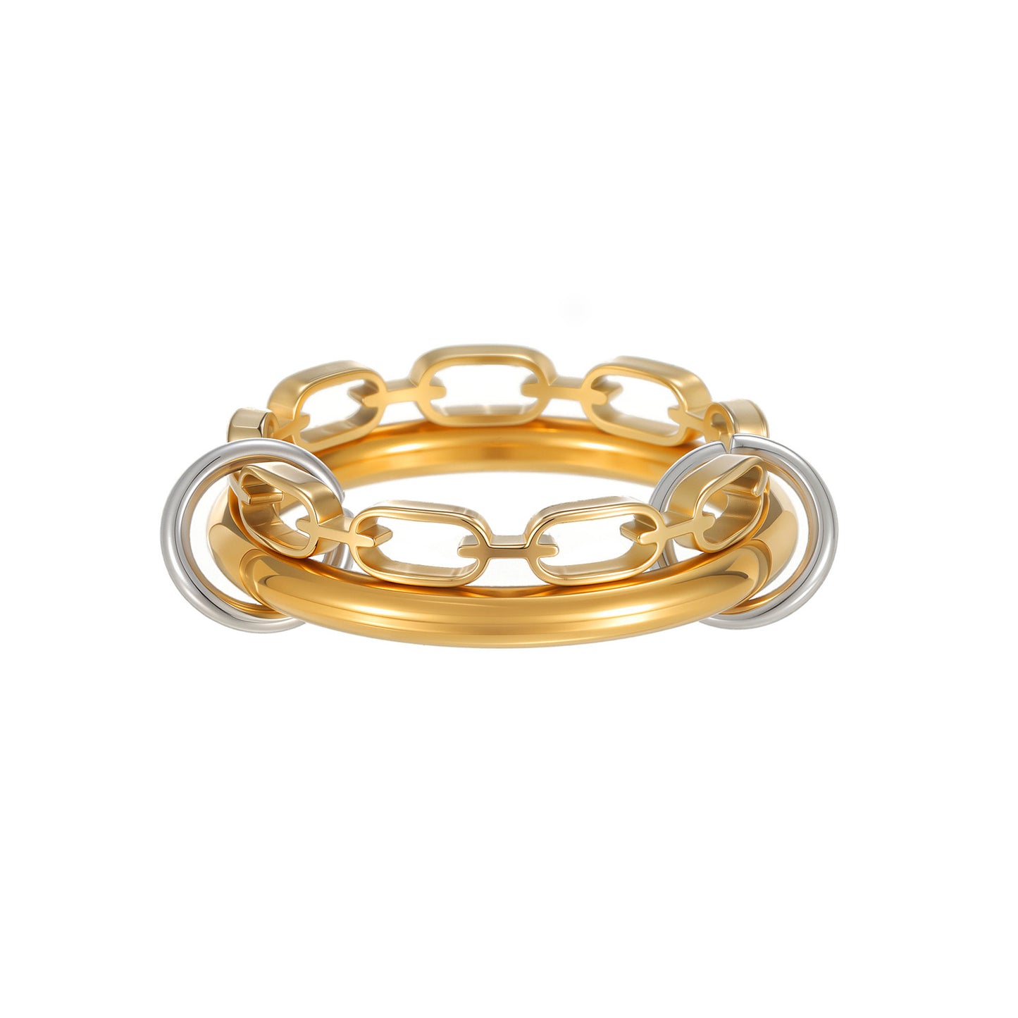 Planderful Everyday Genie Multi Layer Chain Ring for Unisex Wear Korean Version Protection Statement