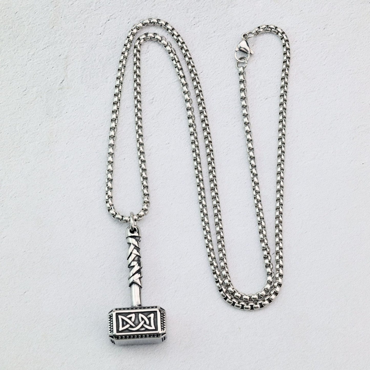 Planderful Shop Viking Pendant For Men Nordic Celtic Knot Stainless Steel Double Sided Necklace