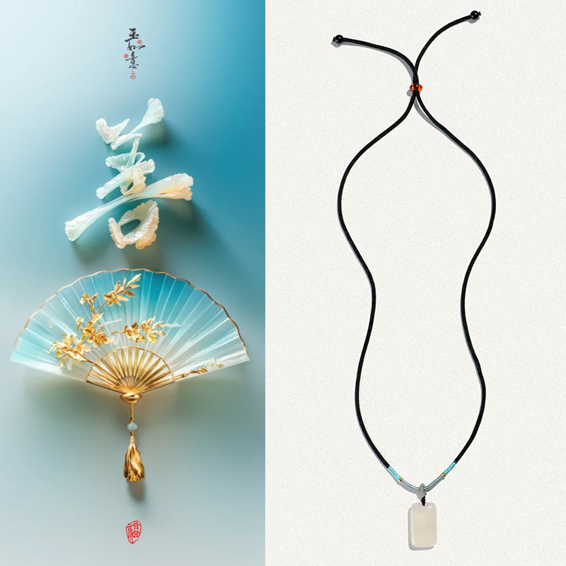 White Agate Peace Pendant Necklace