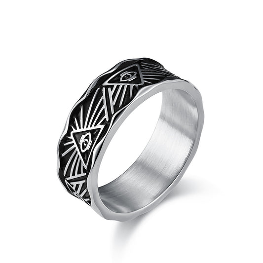 Retro Style Eye of Horus Titanium Steel Ring for Men