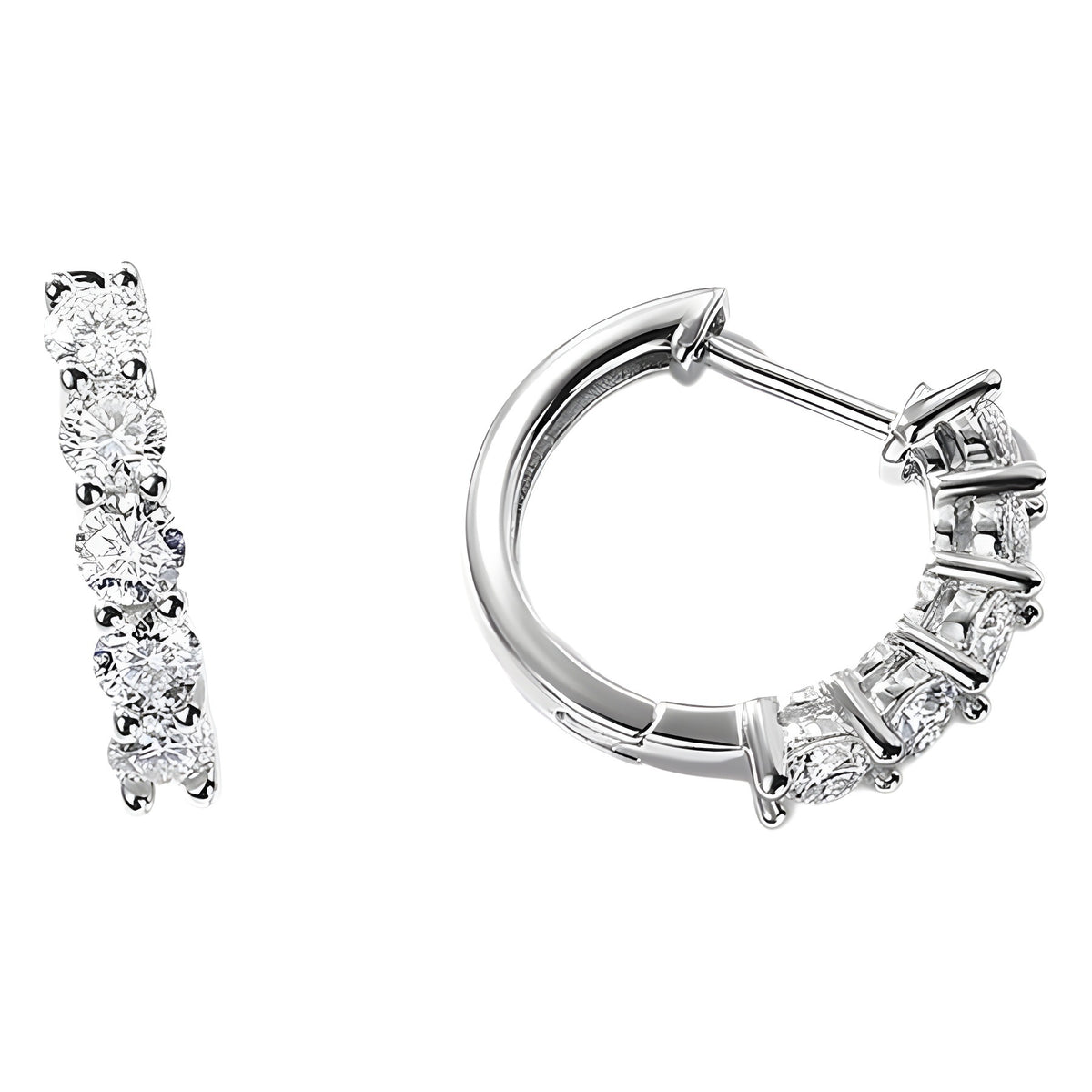 S925 Sterling Silver Moissanite Round 3 × 3 mm Stud Earrings