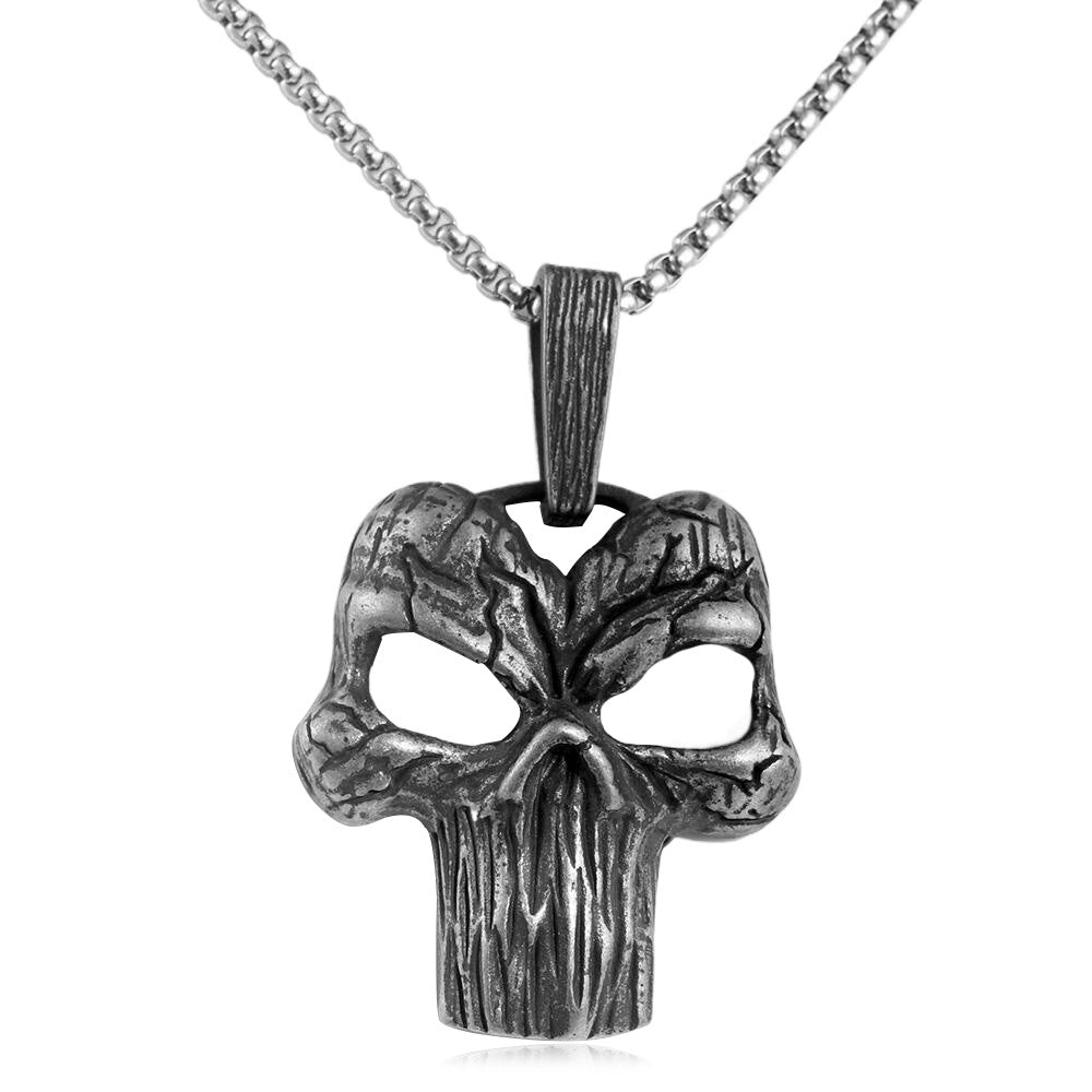 European And American Stainless Steel Skull Pendant Punk Necklace