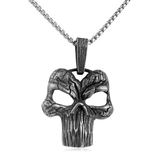 European And American Stainless Steel Skull Pendant Punk Necklace