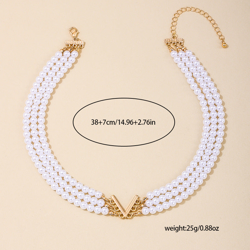 Fashion Statement: Verve Vienna V-Neck Pearl Necklace - Trendy Wholesale Jewelry