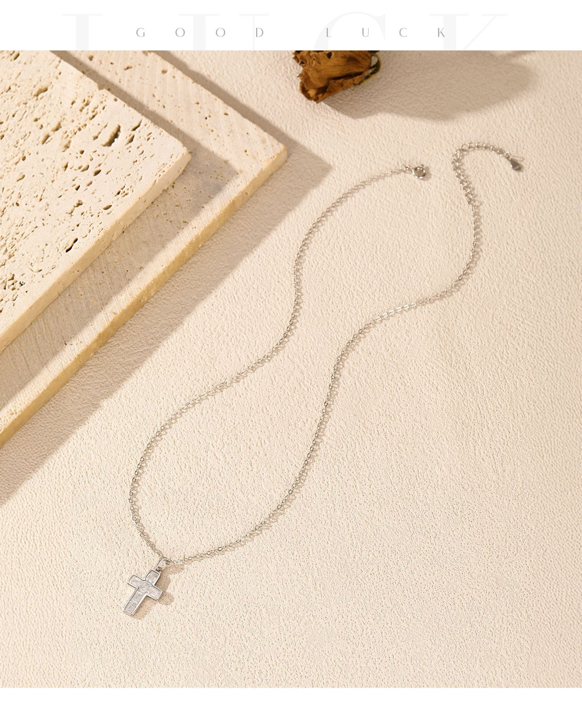 925 Sterling Silver Petite Cross Pendant Necklace
