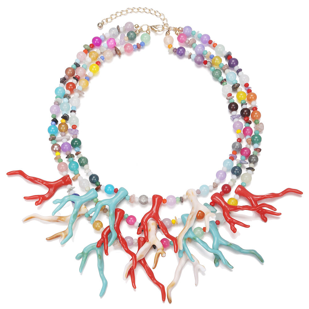 Planderful Savanna Rhythms Necklace – Unique Coral Antler Design