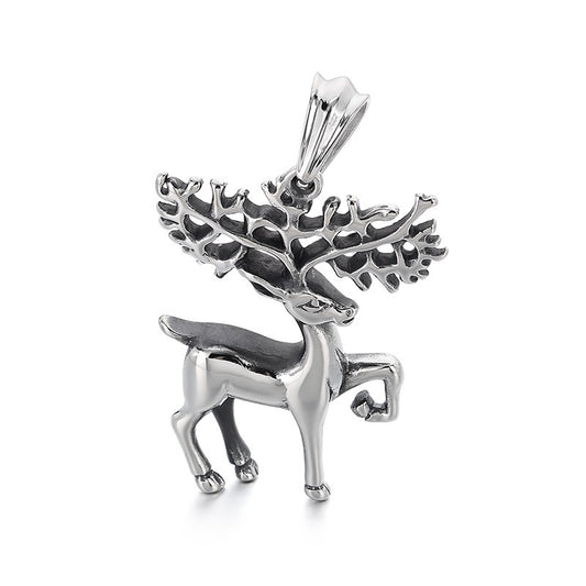 Unicorn Pendant, Retro Dream Pegasus Animal Stainless Steel Men's Pendant Necklace