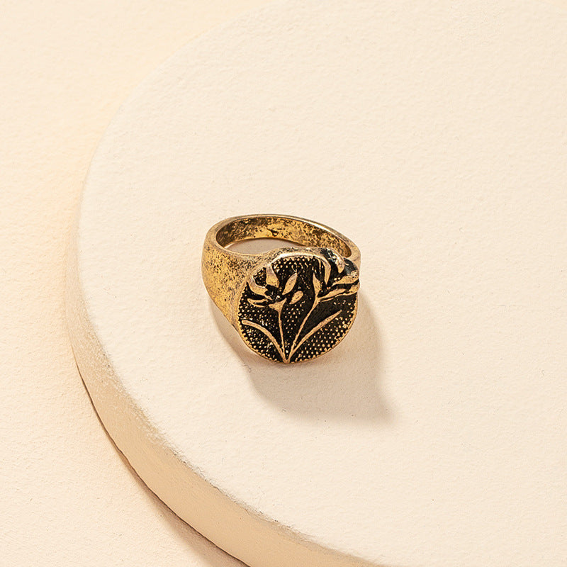 Vienna Verve Metal Floral Ring - Wholesale Vintage Cross-Border Jewelry