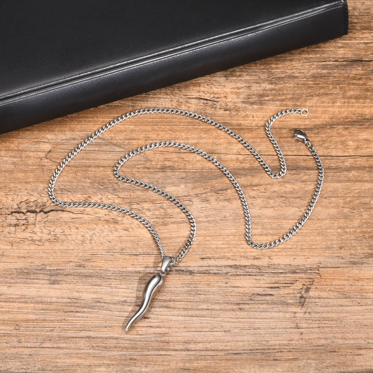 Black Stainless Steel Necklace for Men