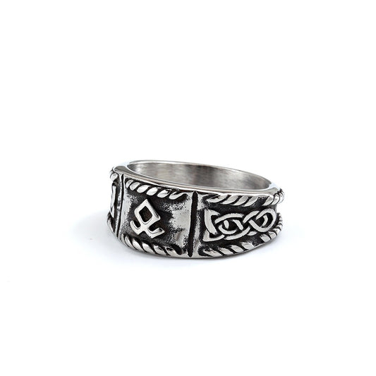 Vintage Viking Stainless Steel Men's Ring