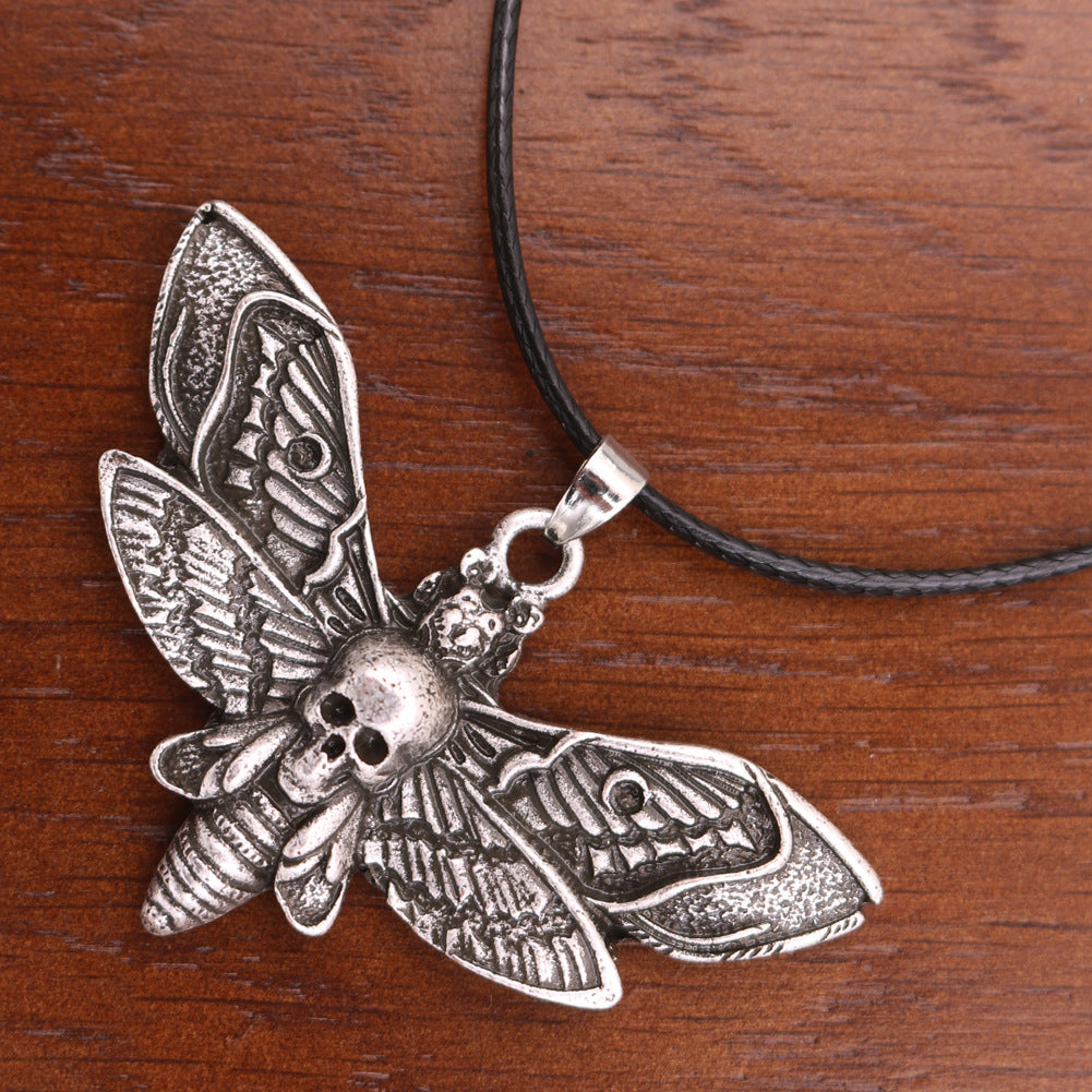 Valley of Death Moth Amulet Alloy Necklace for Men