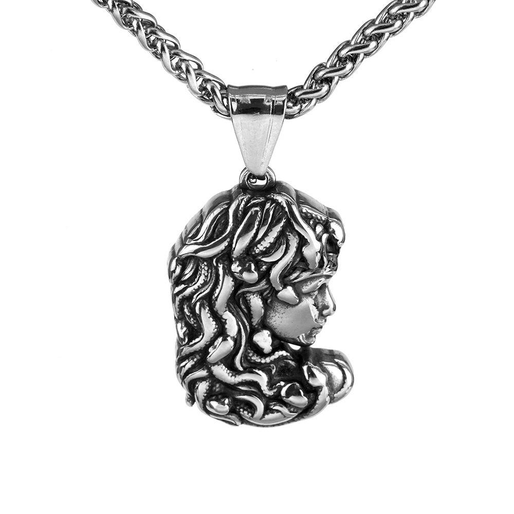 European And American Retro Men's Jewelry Medusa Necklace