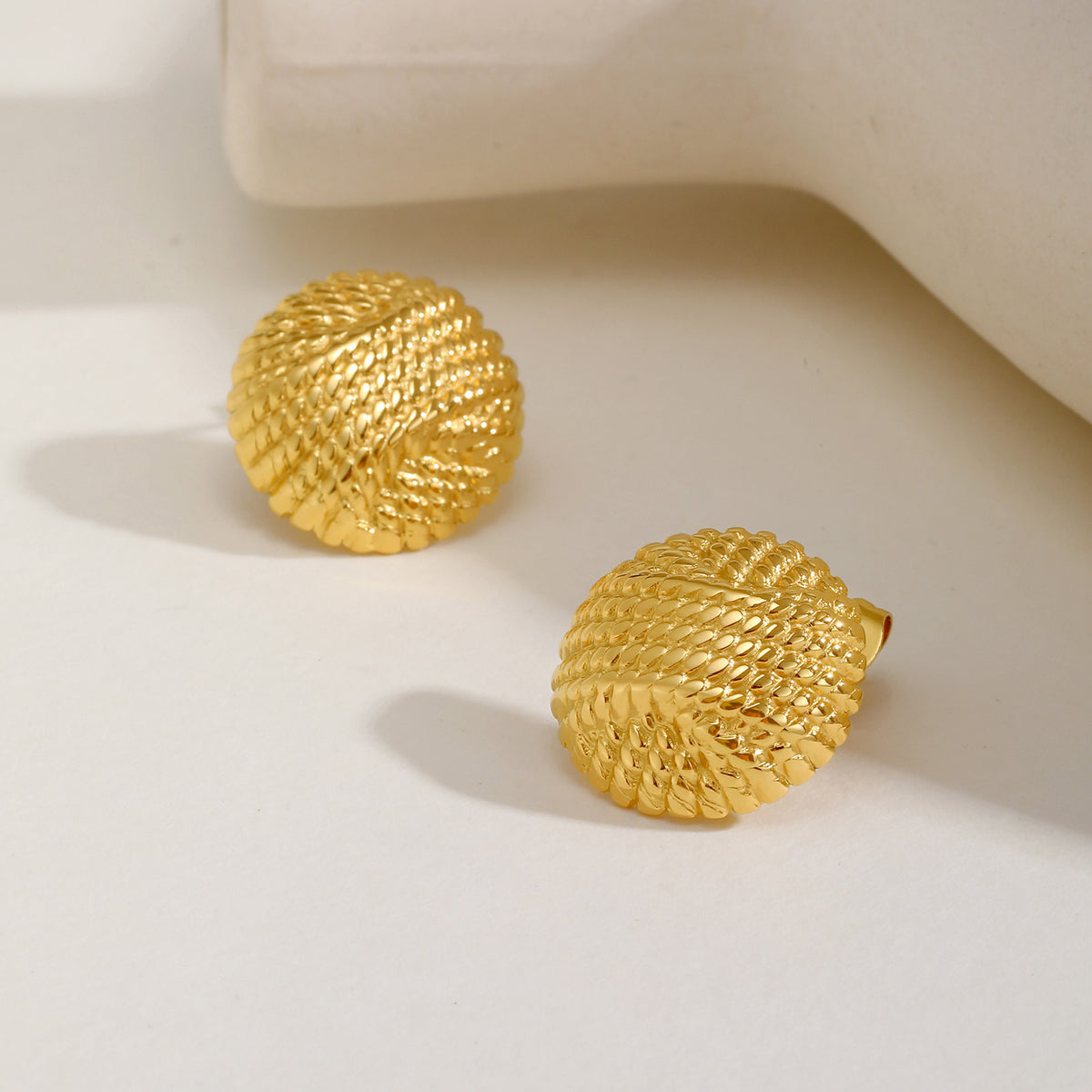 Modern Gold-Tone Stainless Steel Earrings