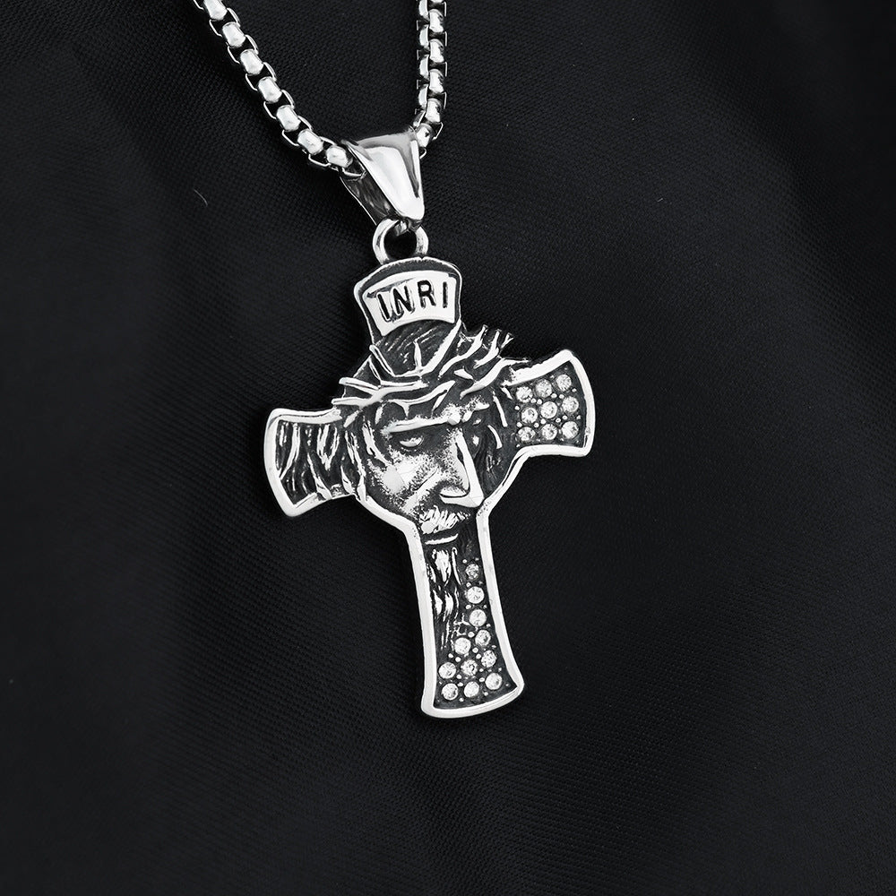 European and American Jewelry Wholesale Titanium Steel Men's Pendant Necklace Cross