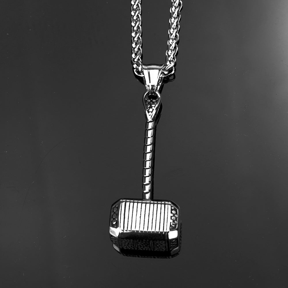 European and American Jewelry Stainless Steel Men's Pendant Necklace Retro Quake Pendant