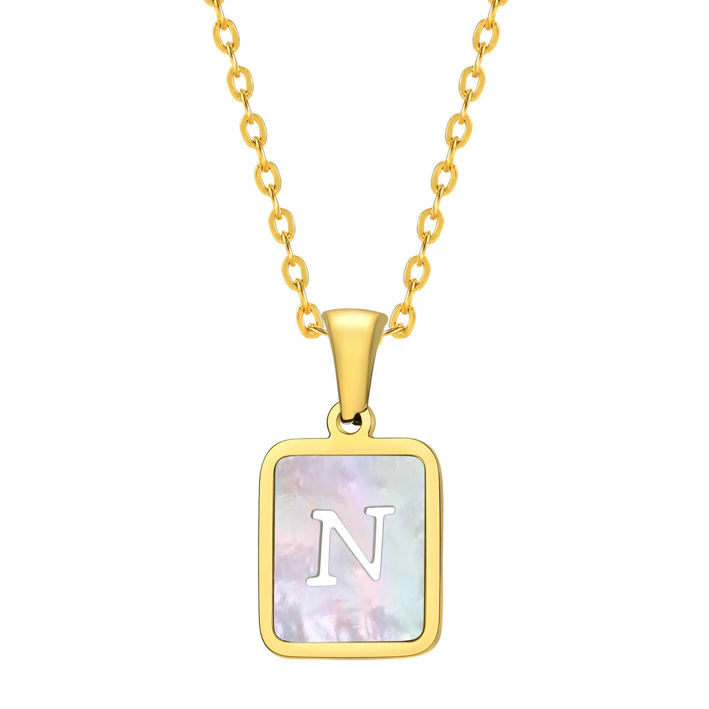 European And American Jewelry Shell Square Pendant Necklace