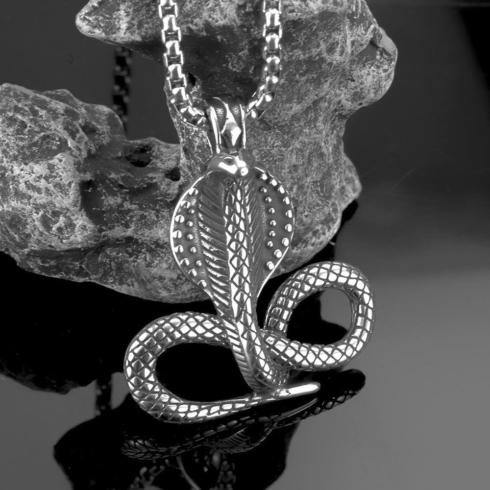 European And American Jewelry Stainless Steel Men's Rattlesnake Pendant Necklace