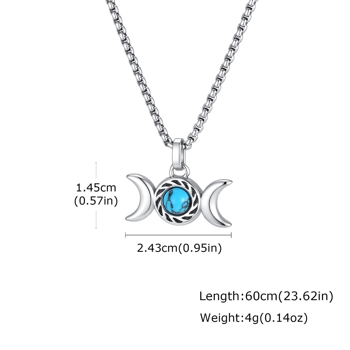 Double Moon Mysterious Wind Stainless Steel Necklace for Men