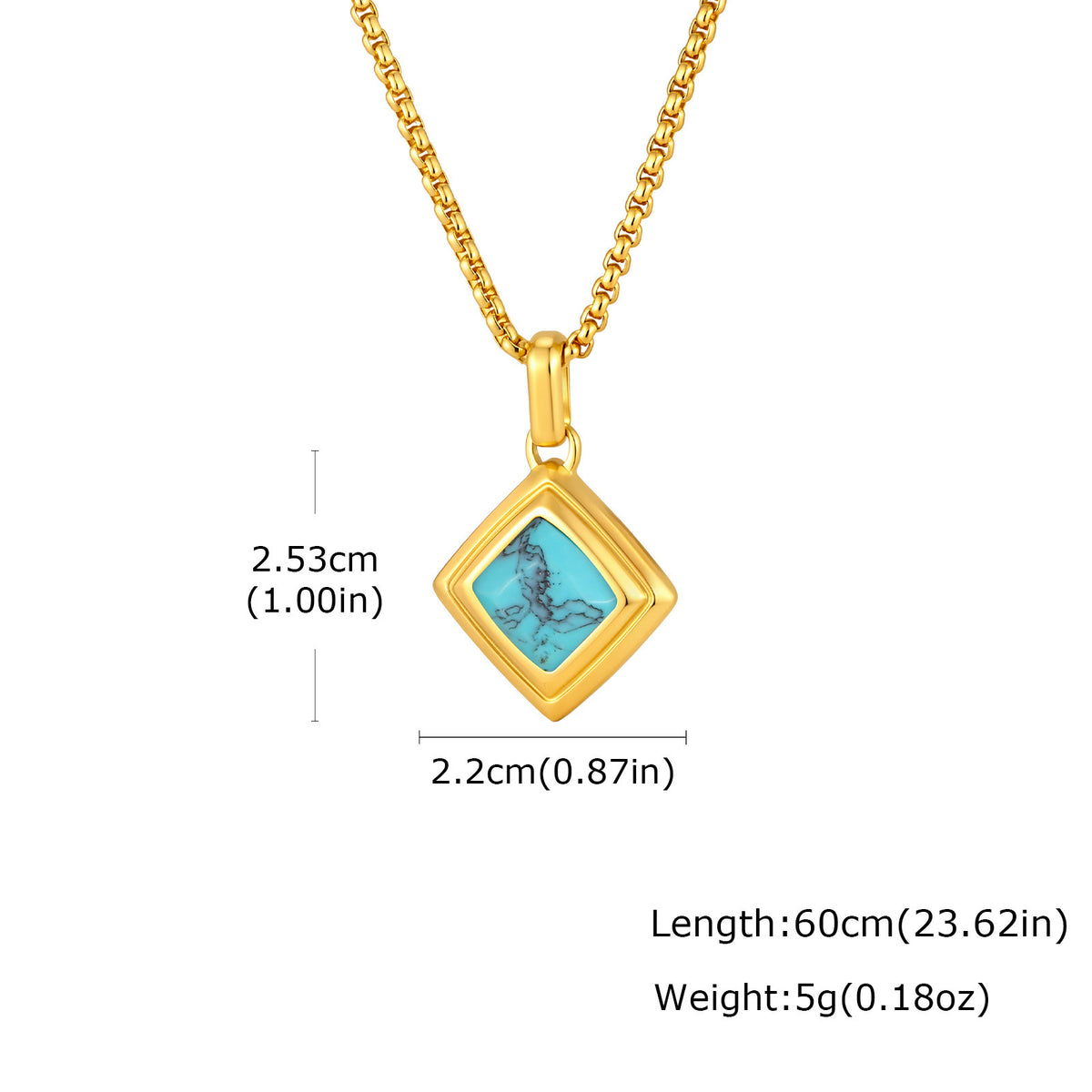 Men's Stainless Steel Square Tiger's Eye Stone Pendant Necklace Punk Stacked Wear