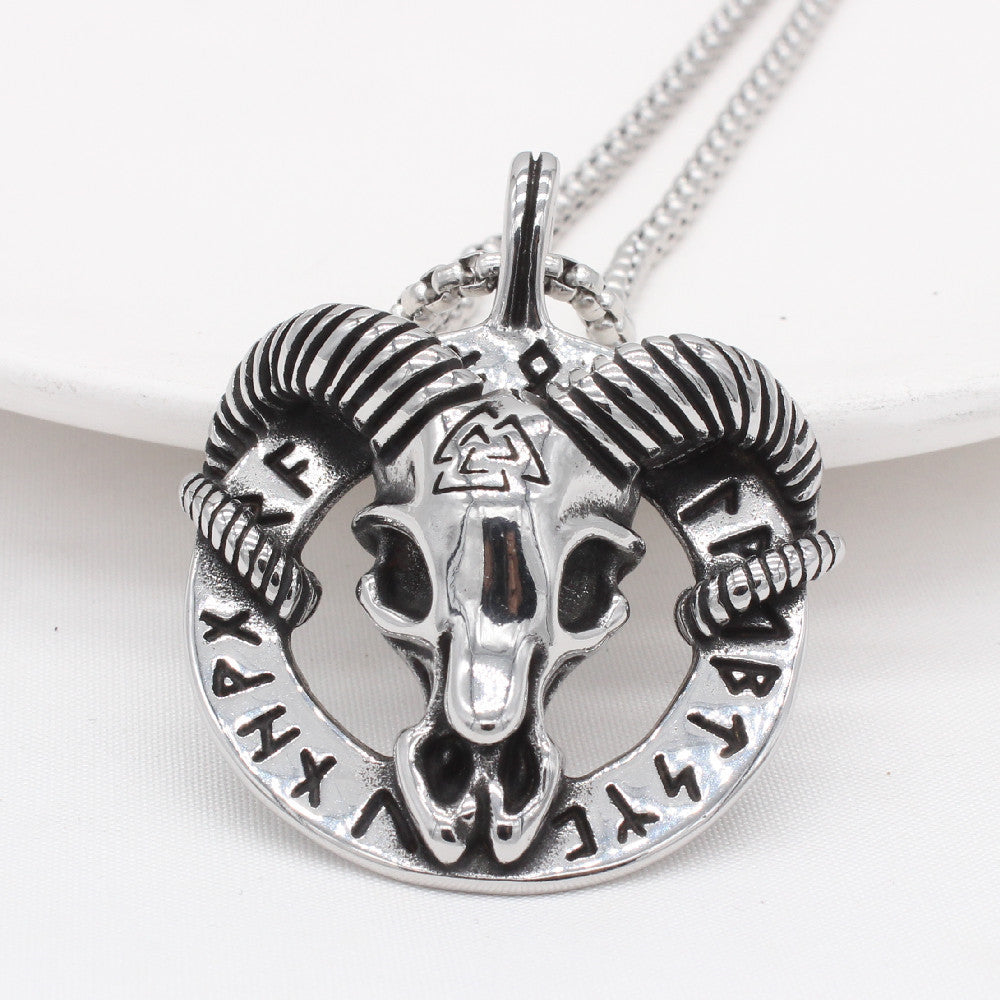 Personalized Retro Men's Titanium Steel Sheephead Pendant - Wholesale Foreign Trade Jewelry