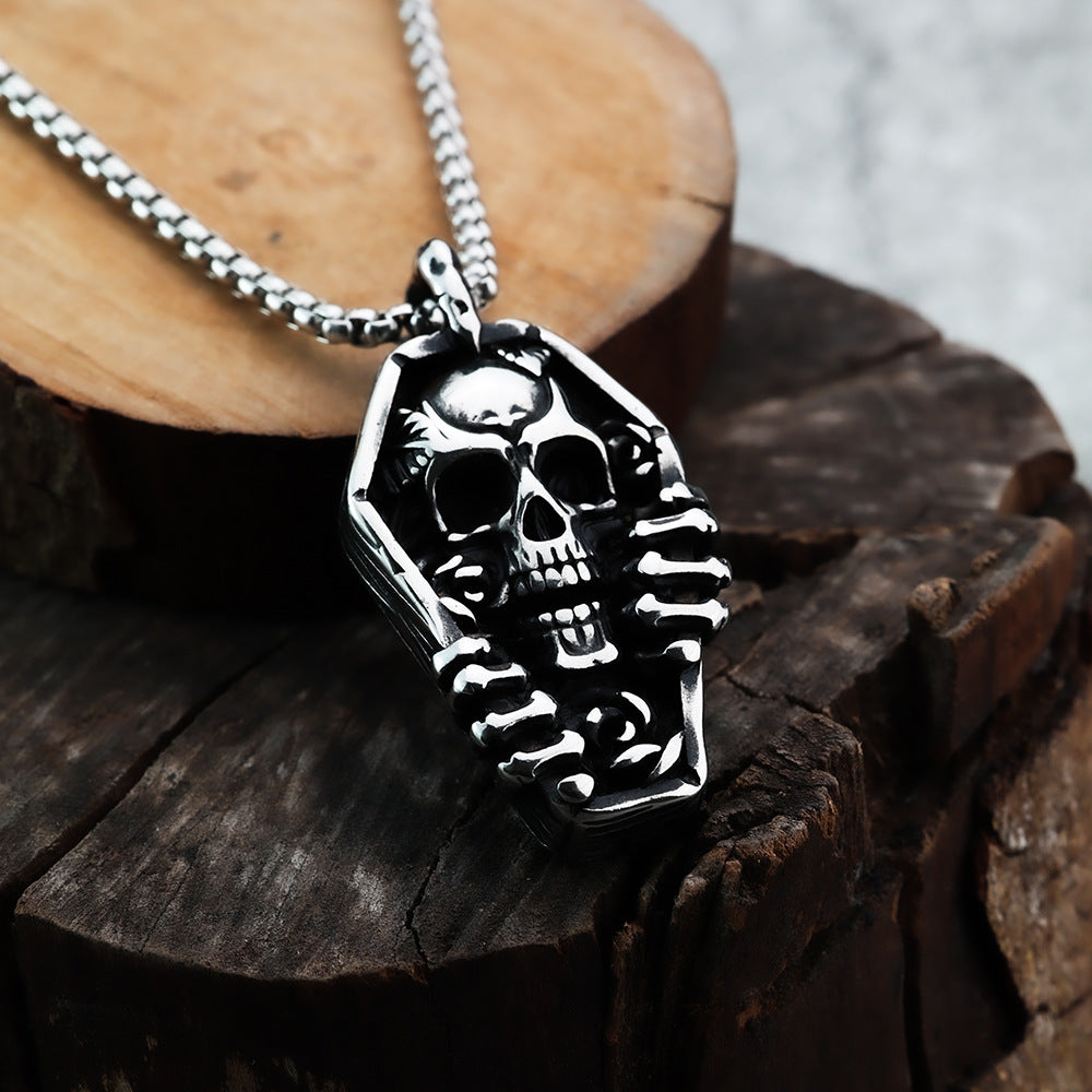 Punk Skull Stainless Steel Men's Pendant Necklace
