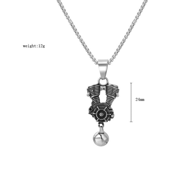Planderful Premium Personalized Retro Locomotive Engine Pendant Titanium Steel Unisex Necklace