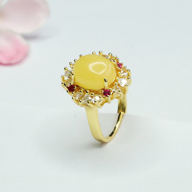 Honey Amber Zircon Sterling Silver Ring from Planderful Collection