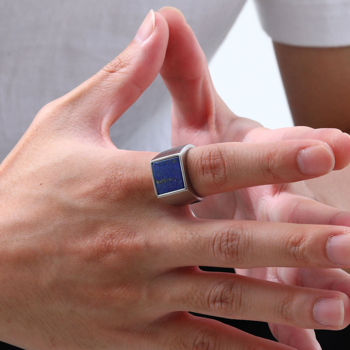 Stainless Steel Several Square Seal Casting Ring Men's