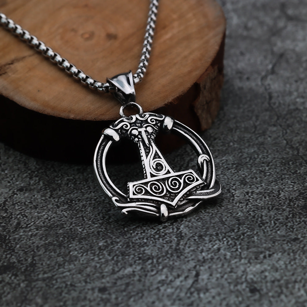 Nordic Viking Style Fashion Double Sided Pendant Necklace