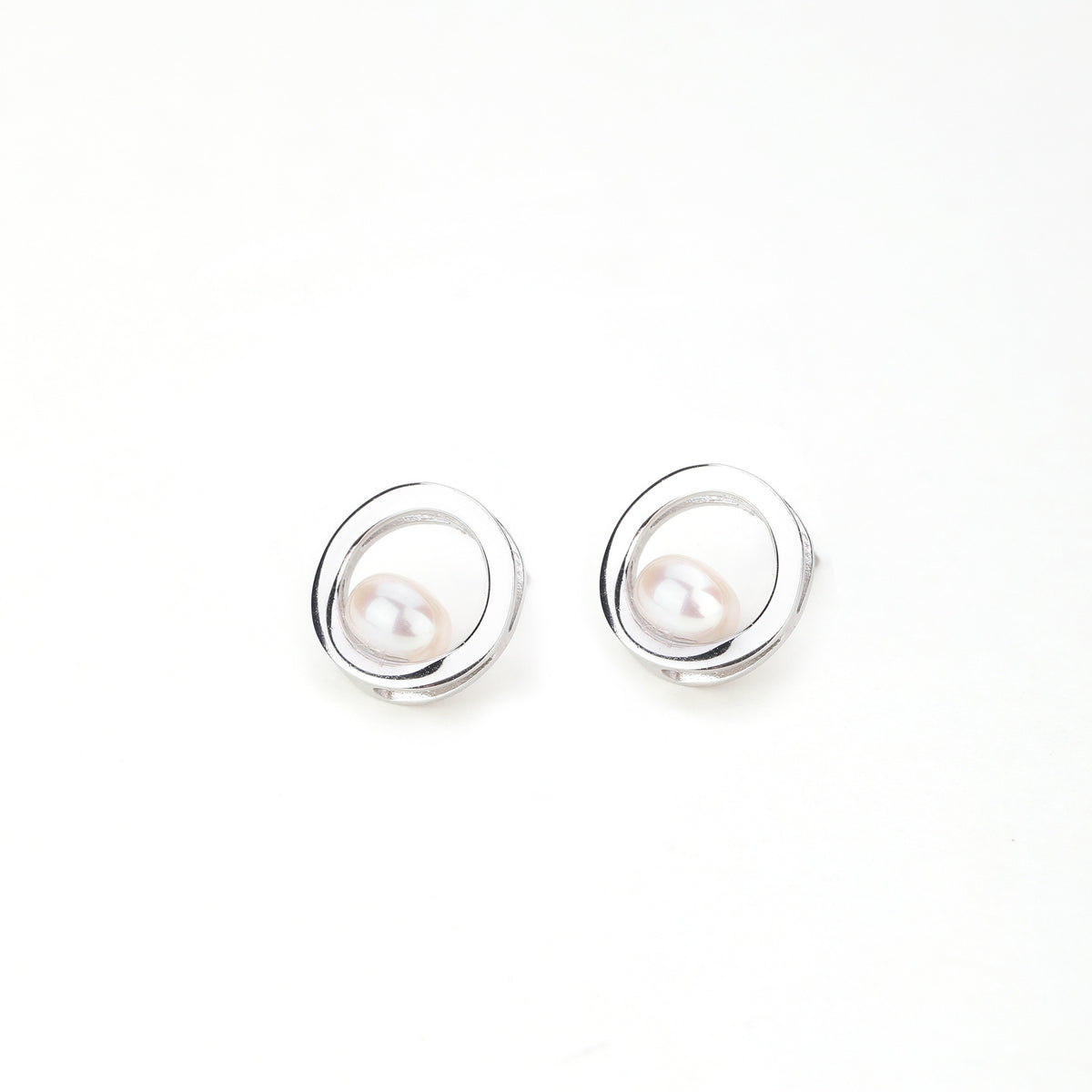 Minimalist Pearl 925 Sterling Silver Women's Earrings