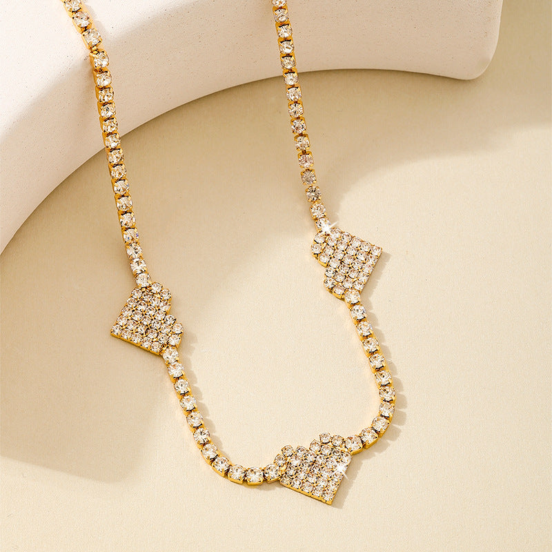 Planderful Vienna Verve Necklace – Elegant Metal Flash Zircon Design