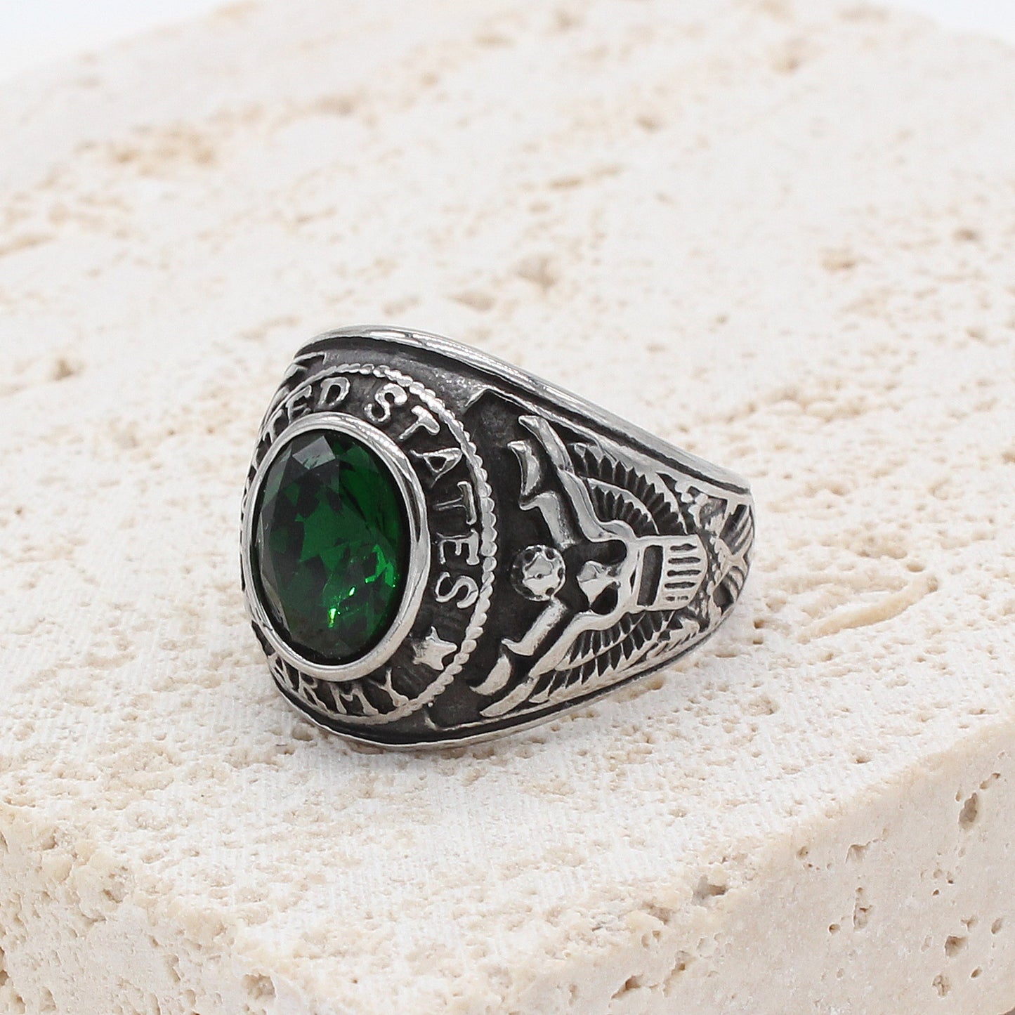 Personalized Retro GI Zircon Ring For Men And Women By Planderful Everyday Genie Protection Statement