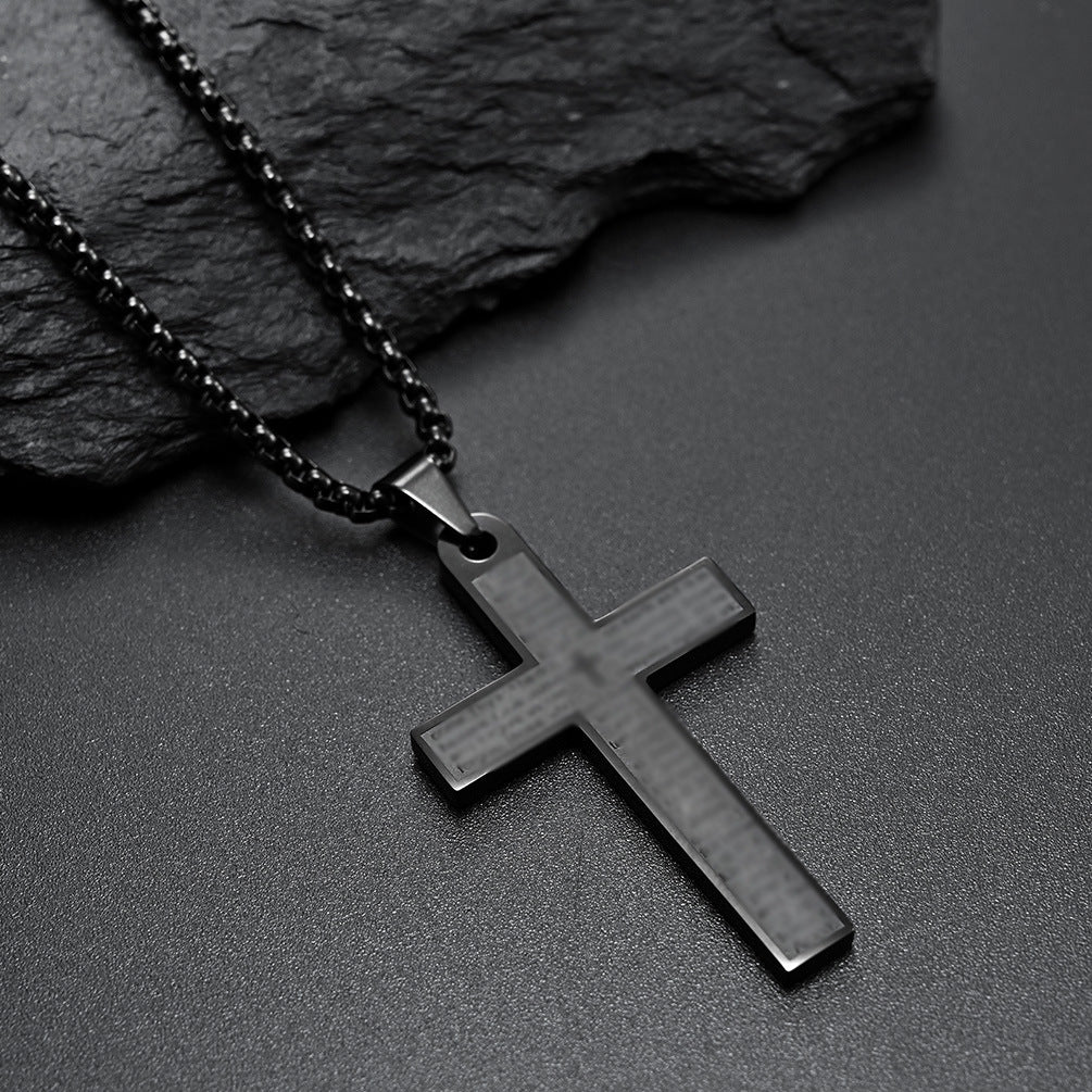 Cross-Border Amazon Jewelry Supply Stainless Steel Cross Necklace