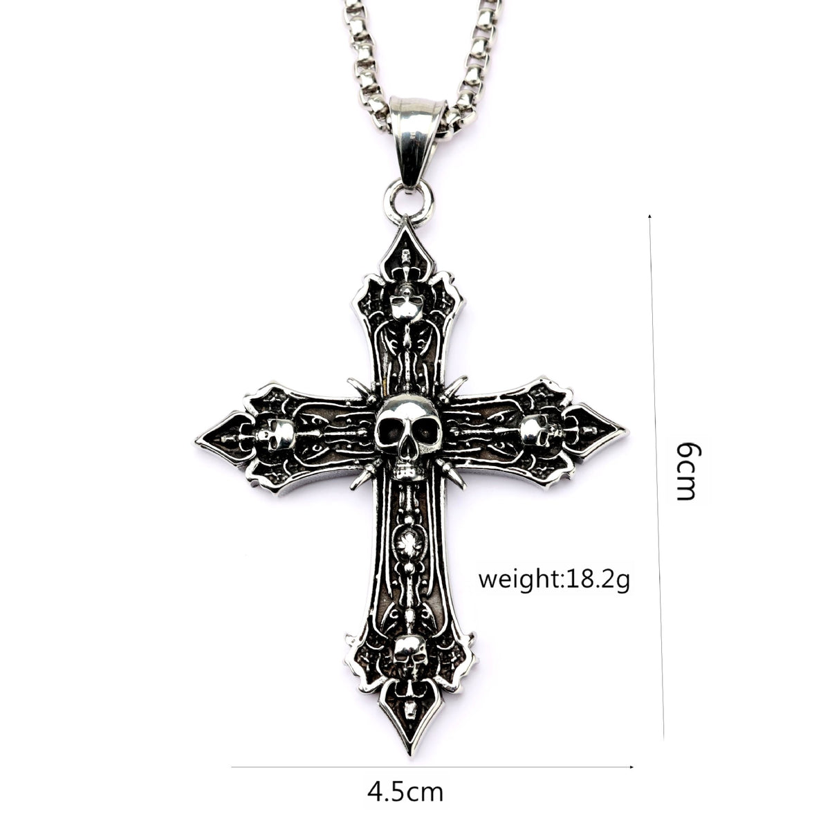 Punk Skull Cross Stainless Steel Men's Pendant Necklace