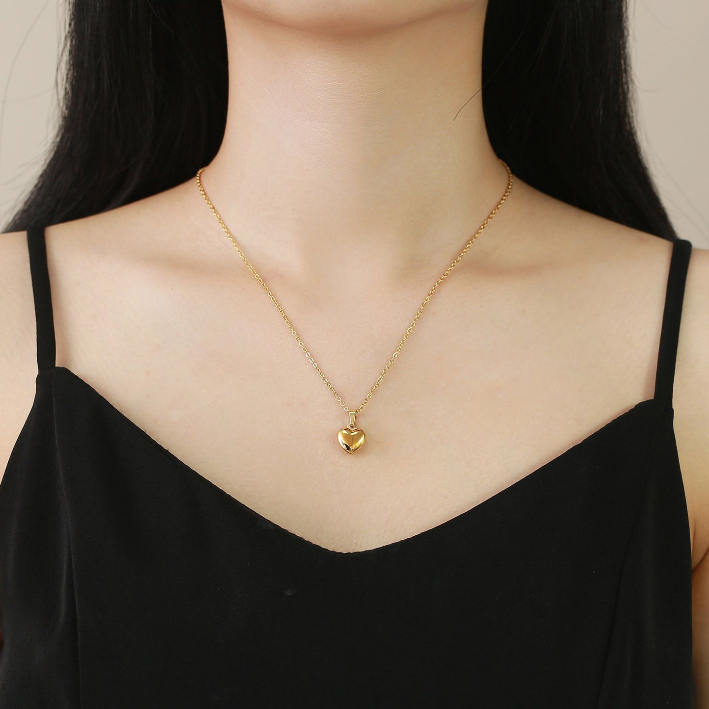 Love Necklace Stainless Steel Heart Necklace Gold Women