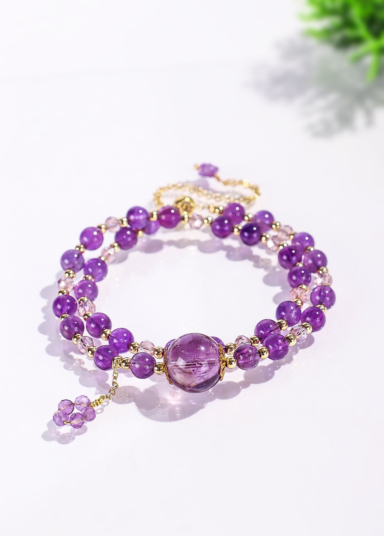 Planderful Fortune's Favor Bracelet – Elegant Amethyst Beaded Design