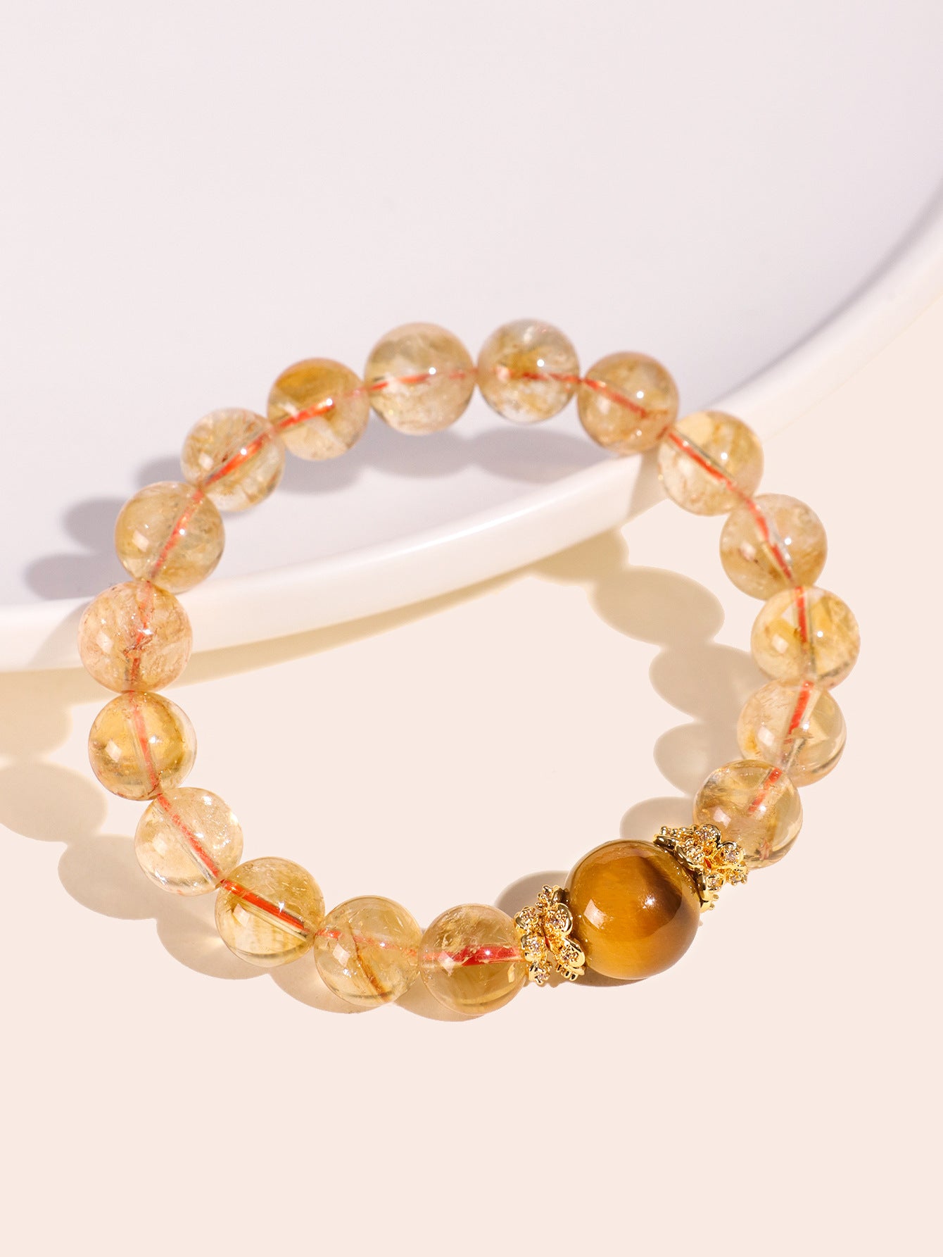 Planderful Fortune's Favor Bracelet – High-End Tiger's Eye and Lemon Crystal Design