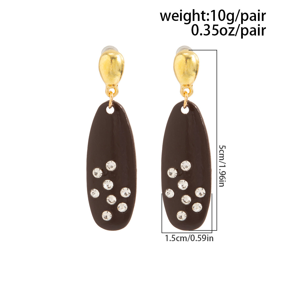 Planderful Vienna Verve Vintage Oval Zircon Earrings For Women Elegant Geometric Style