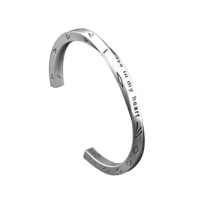 Planderful Jewelry Mobius Ring Bracelet For Men Titanium Steel Modern Hip Hop Style
