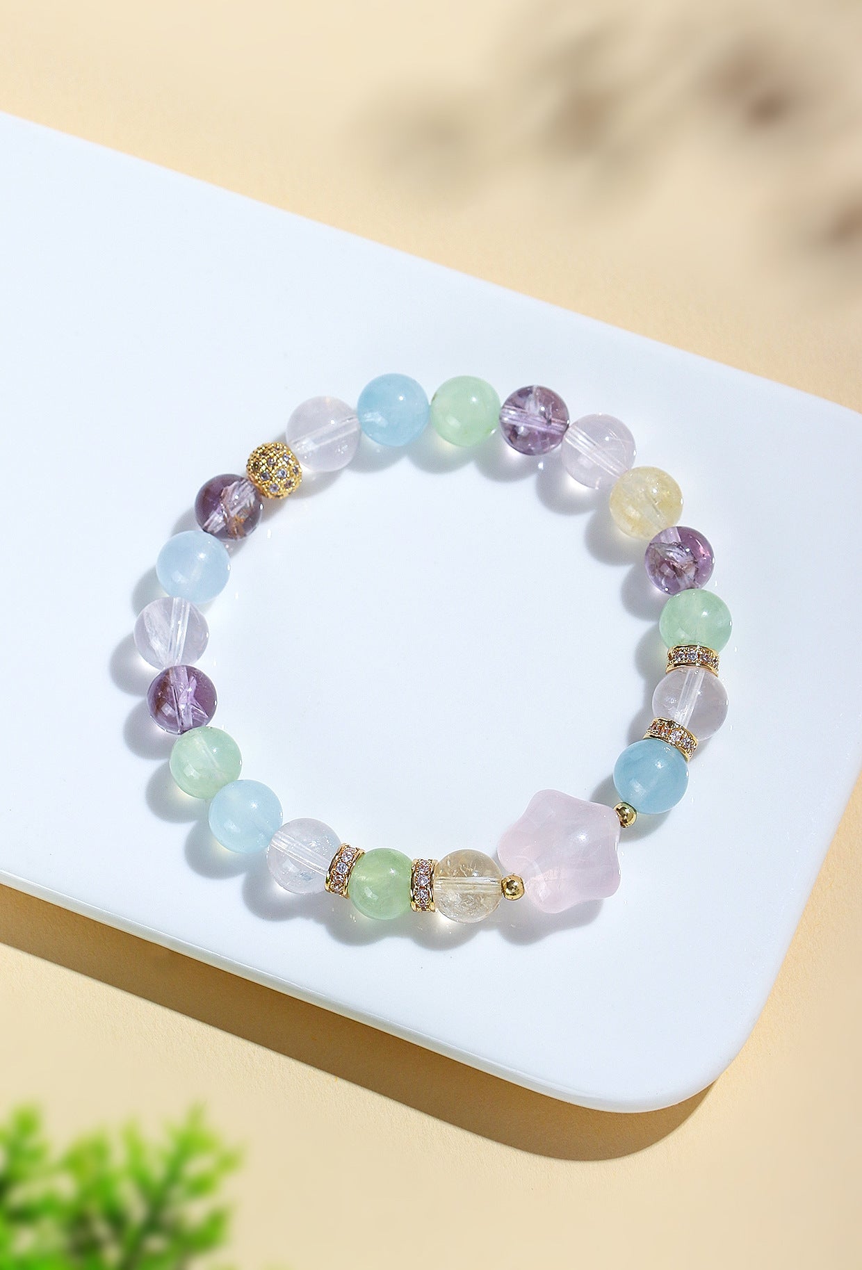 Planderful Duobao Bear Beaded Bracelet – Fresh and Sweet Crystal Elegance