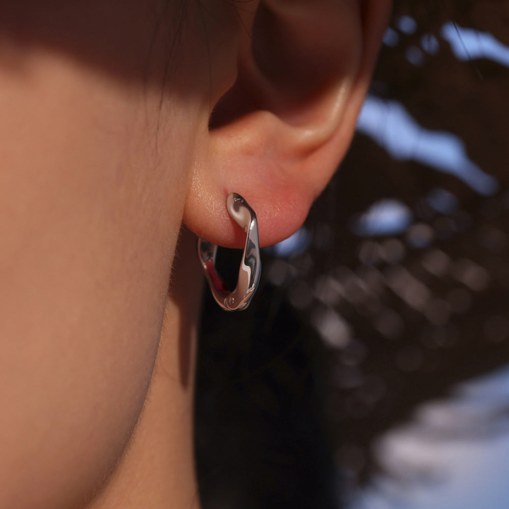 Planderful Twist Ring Earrings For Women Gold Plated