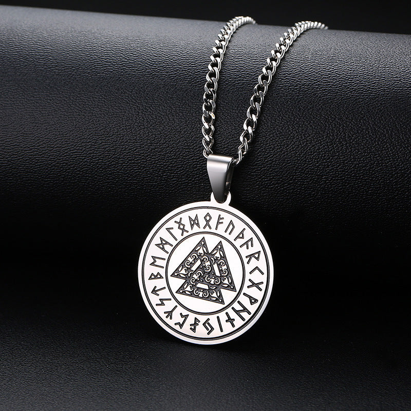 Viking Rune Vintage Stainless Steel Pendant for Men