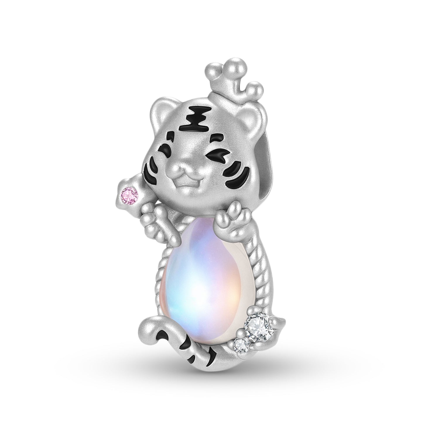 Planderful Jewelry Moonstone Bracelet Sterling Silver Beading Pendant Tiger Inspired