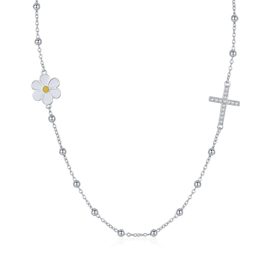 Planderful Everyday Genie Choker Necklace – Elegant Sterling Silver with Zircon Accents