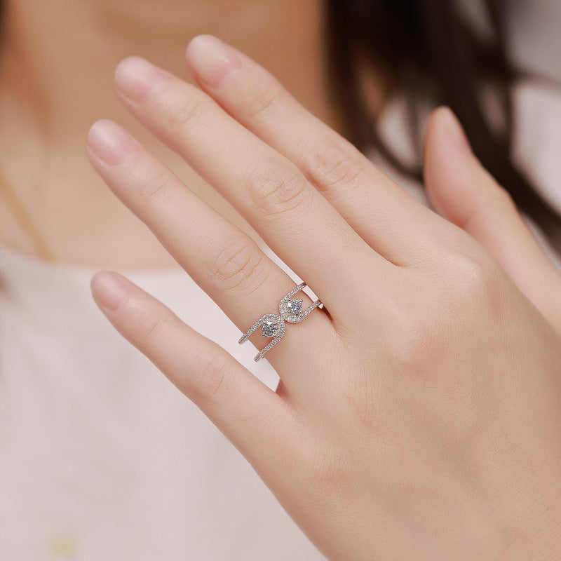 Planderful Classic Moissanite Sterling Silver Ring – Style 4