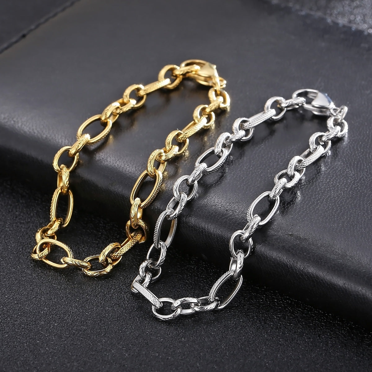 Internet Celebrities With Plain Chain Commuter Stainless Steel Chain Bracelet